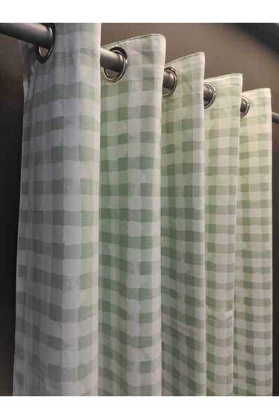 Evcimenhome Thermal Lined Linen Rustic Curtain with Eyelets Metal Rings 170Cmx225Cm Poti