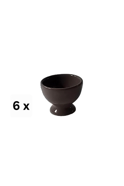 Cesiro Set of 6 egg cups, 4 cm, Brown