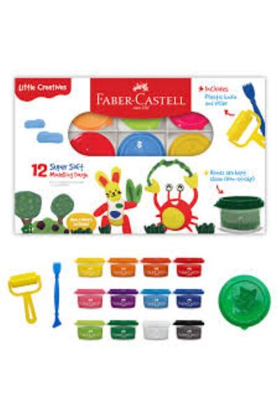 Faber Castell صلصال تشكيل - عبوة 50 غرام x 12 الوان مع قوالب