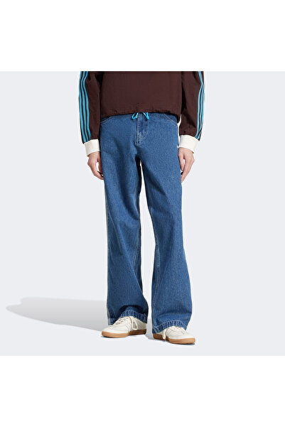 adidas Adicolor Firebird Erkek Denim Mavi Pantolon