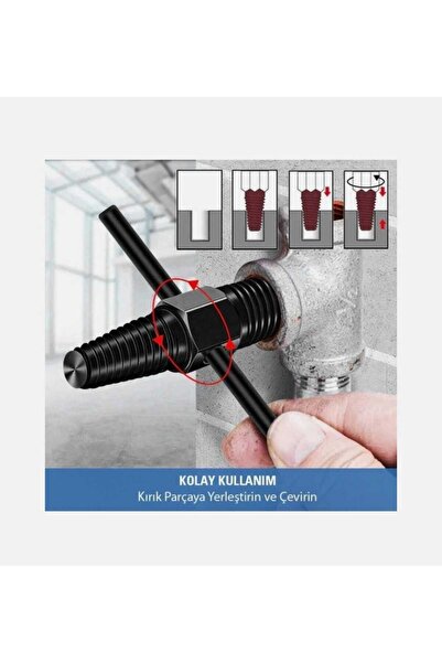 Hırdavat Reverse Guide Damaged Bolt Screw Pipe Extractor 1/2 and 3/4
