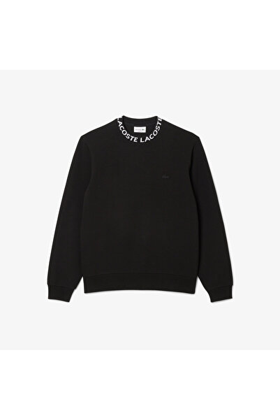 Lacoste Erkek Classic Fit Bisiklet Yaka Siyah Sweatshirt