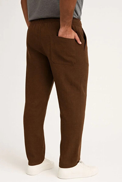 GökTR Men's Linen Trousers – with Pockets, Elastic Waistband and Drawstring, Breathable Comfortable Fit, Summer and Ba