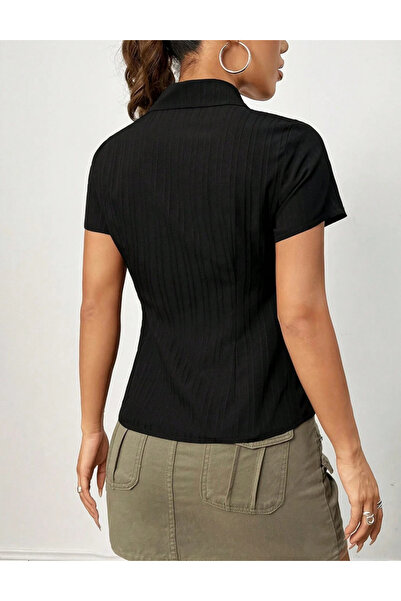 Sheya Shein short sleeve shirt, black