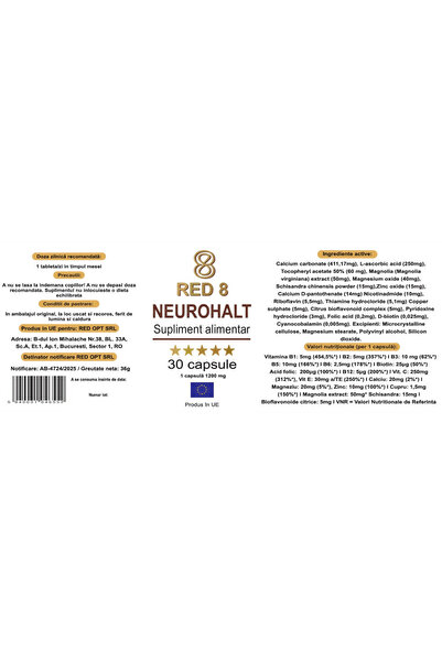 Red 8 NEUROHALT – Food supplement for memory and concentration, 30 capsules