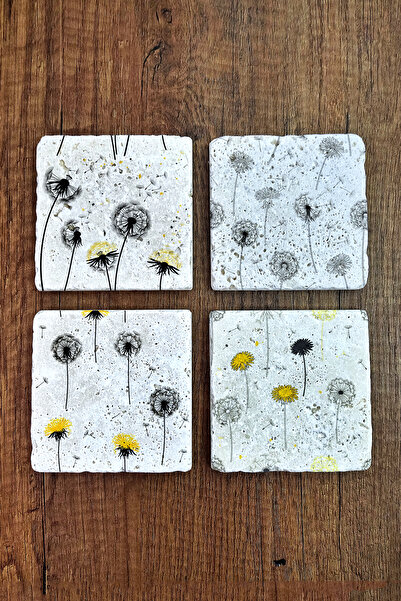 Begoloni Stone Decor حامل أكواب من الحجر الطبيعي - كراثة البرية مطبوع حامل أك...