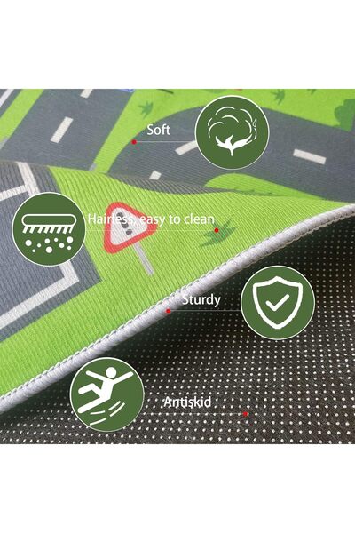 Generic سجادة لعب للأطفال بحركة المرور في المدينة مع ظهر مانع للانزلاق (ب)