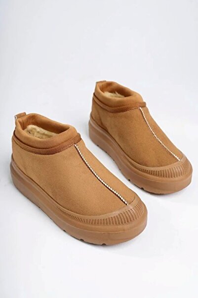 Cozi company Kadın Kalın Taban Içi Tüylü Günlük Mini Yarım Bot TABA