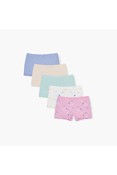 Juniors Printed Briefs with Elasticated Waistband - Set of 5