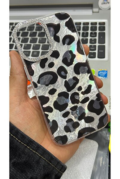 EDELFU iPhone 16 - Leopard Print Aurora Cover with Transparent Sides Soft Phone Case