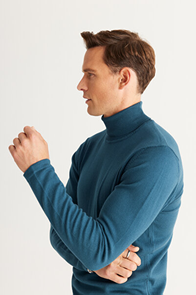 ALTINYILDIZ CLASSICS Πουλόβερ πλεκτό με λαιμόκοψη, κανονική εφαρμογή, τυπική εφαρμογή βενζίνης