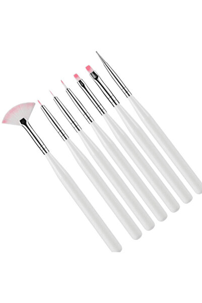 CRM Set de pensule pentru unghii – 7 buc, pentru decorarea manichiurii cu gel...