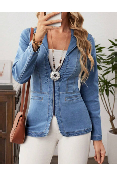 Sheya Shein denim jacket, blue