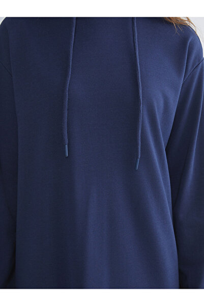LC Waikiki Φόρεμα Modest Navy Blue με κουκούλα Sweat
