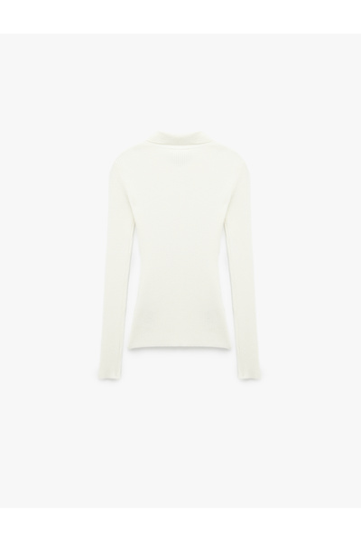 Koton Long Sleeve Buttoned Polo Neck Knitwear Cardigan