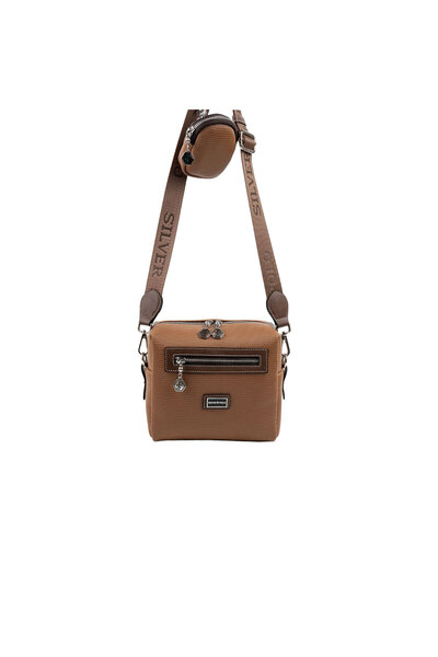 Silver Polo SP1038 Kadın Çapraz Çanta Petek Karamel-Kahve