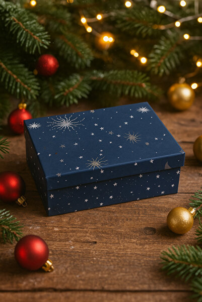DODOMAR 16×23×8 cm Astroloji Cosmic Temalı Dikdörtgen Lüks Yılbaşı Hediyelik Karton Kutu