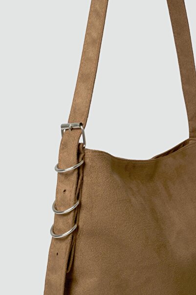 Shule Bags Vague Suede Shoulder Bag Camel