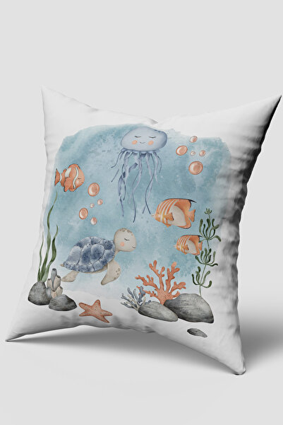 Bebemotto Octopus, Ocean, Double-Sided, Velvet Fabric, Throw Pillow Cover