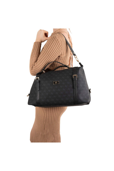 Silver Polo Geantă de umăr pentru femei / fete 1064-45792 GEANTĂ M178 NEGRU-N...