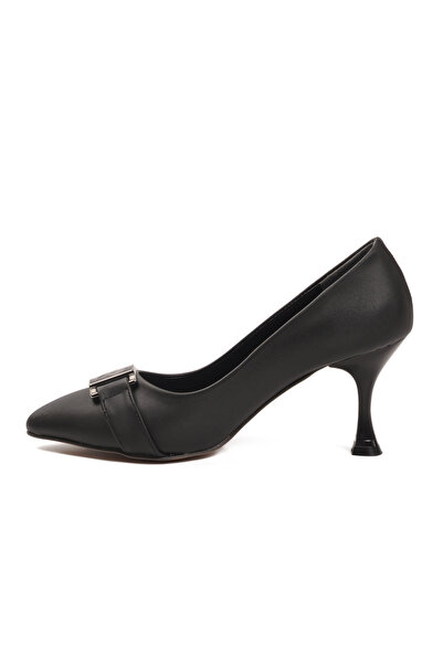 Pierre Cardin Black Satin Thin Heeled Women's Evening Dress Shoes Pc-55201 Z