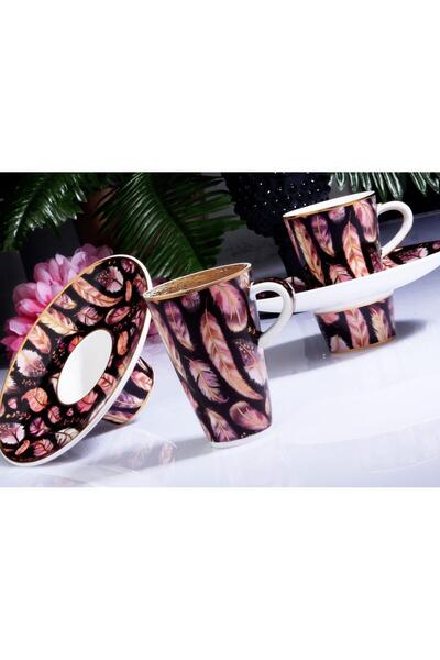 Kosova Porcelain 6-Piece Cup Set with Built-In Handle