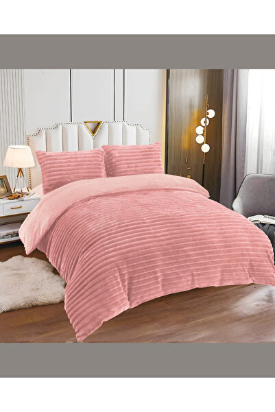 Truva Grup Cocolino Bed Linen with Elastic – 4 Piece Set, Striped Pattern, Ultra Fluffy and Warm