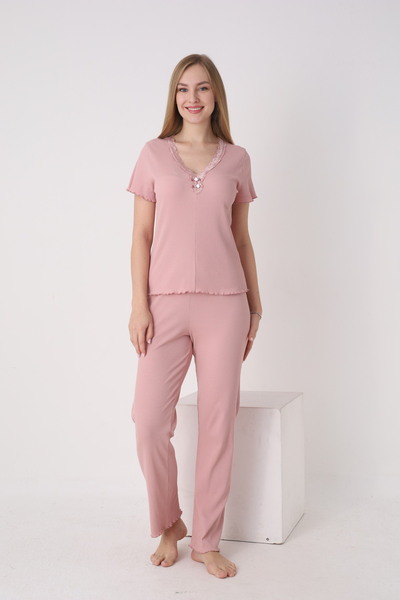 Cotpark Women's 100% Cotton Stretch Fabric Pajamas Set 14724