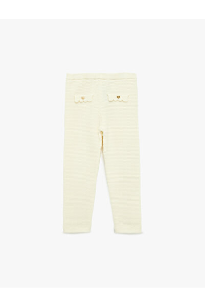 Koton Pantaloni din tricot cu detaliu cu nasturi din amestec de viscoză