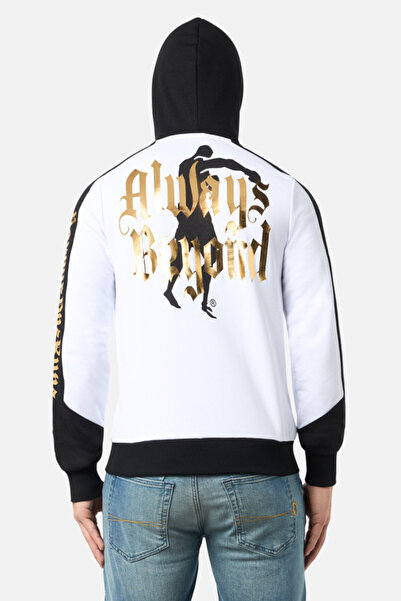 Boxeur Des Rues Full Zip Sweatshirt with Contrasting Colors White-Gold