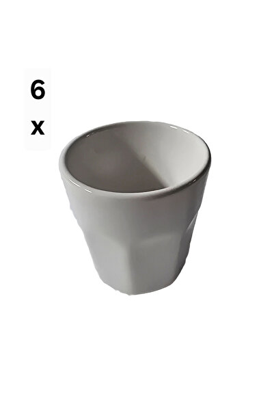 Cesiro Set of 6 Ceramic Glasses, 70 ml, Cesiro, White