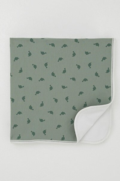 Breeze Newborn Baby Blanket Cute Baby Dinosaur Pattern Standard, Khaki Green