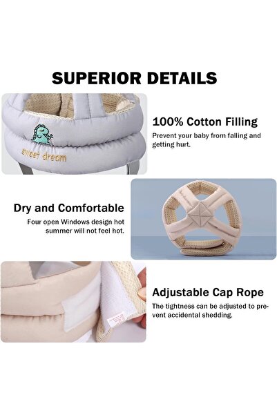 Generic JINHEC Baby Head Protection Hat – Adjustable Breathable Soft-Lined Helmet for Walking & Crawling