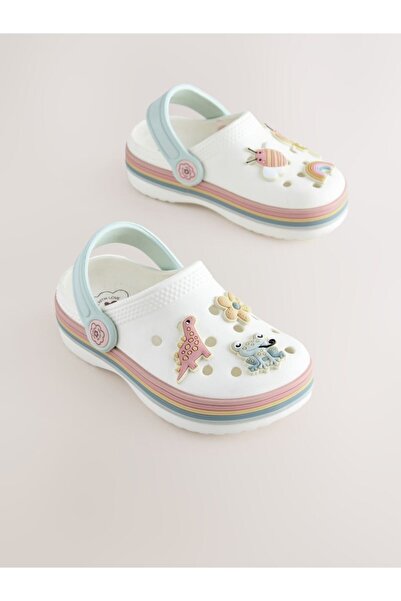 Next Baby White Animal Patterned Slippers Sandals