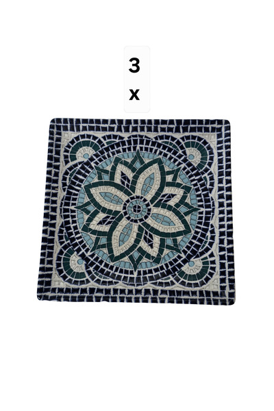 Cesiro Set of 3 square platters, 18 cm, Blue decor