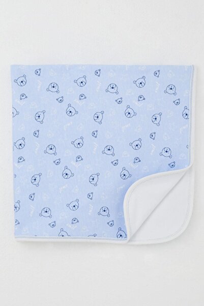 Breeze Newborn Baby Blanket with Cute Teddy Bear Figure and Star Pattern, Standard, Blue