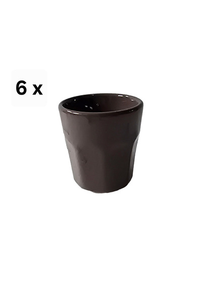 Cesiro Set of 6 ceramic cups, 70 ml, Cesiro, Brown