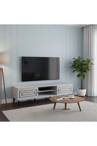 BAITY Malaysian Wood TV Table 180 cm - Gray