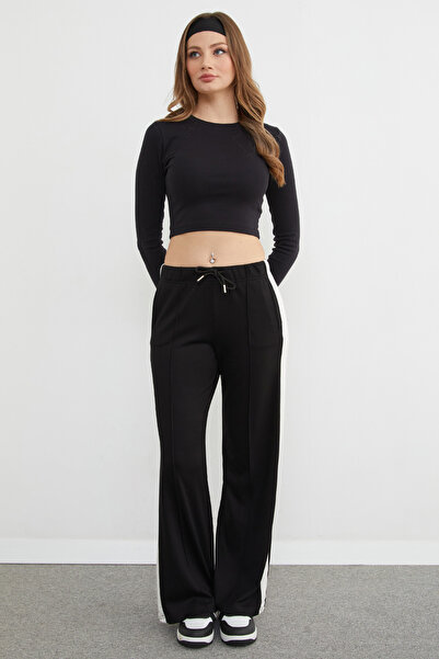 Fulla Moda Modal Sweatpants with Side Stripes