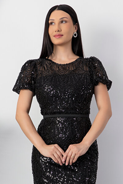 PULLIMM Βραδινό φόρεμα με λεπτομέρεια με χάντρες με λαιμόκοψη BAL152