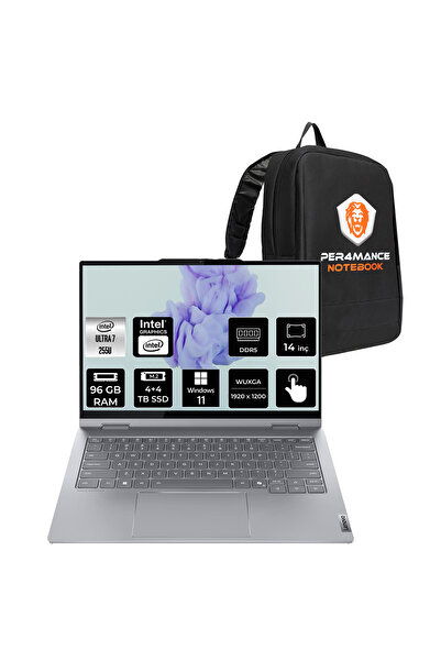 LENOVO ThinkBook 14 G5 IAU Ultra 7 255U 96GB 4TB+4TB SSD 14" WUXGA W11P İkisi Bir Arada Notebook