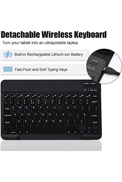 HYX حافظة مع لوحة مفاتيح بلوتوث قابلة للفصل لجهاز Samsung Galaxy Tab S10 Lite / S10 FE / S9 FE / S9 11 بوصة