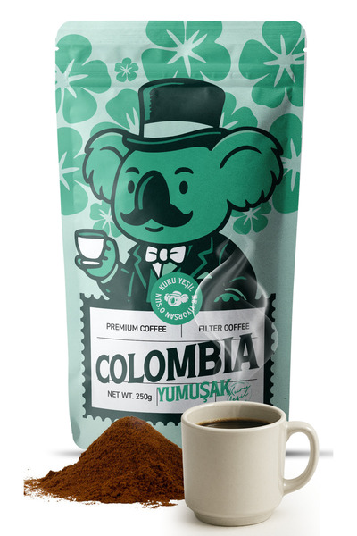 Kuru Yeşil Filtre Kahve - 250 gr – Colombia - Öğütülmüş - Taze - Yumuşak