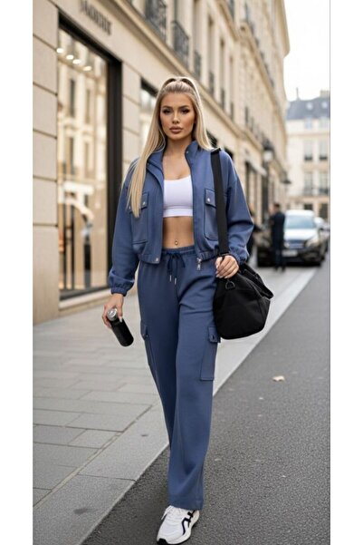 MiMi Cargo Pocket Piece Zippered Double Tracksuit Set