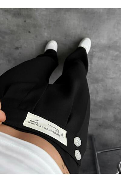 HA-KA GİYİM Women's Imported Doubleface Palazzo Pants with Belt Detail, Pleated, High-Quality Product, Does Not Fade