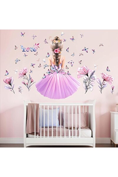 Amimagen ملصقات حائط على شكل فراشات للفتيات - ملصقات حائط على شكل جنيات زهور ...