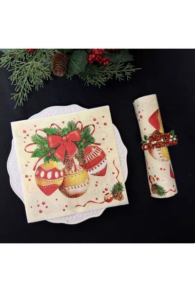 Adalinhome Șervețele de hârtie cu model de Crăciun de Anul Nou, 20 de bucăți