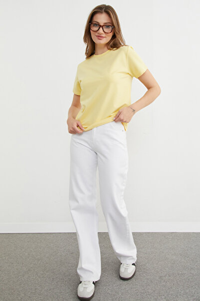 Fulla Moda Basic T-shirt με Γιακά Crew