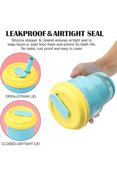 Generic 4-Piece Kids Cups Set with Straws and Silicone Lids, BPA-Free, Anti-Spill - Cream