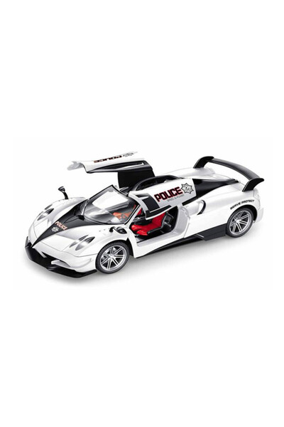 Toy Police Car with Steering Wheel Remote Control - Sounds and Lights, Functional Doors and Headlights